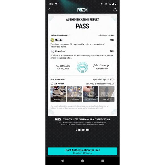 Nike Air Jordan 11s Retro - White and Black - Size 6 Youth - Authentic - Picture 10 of 10